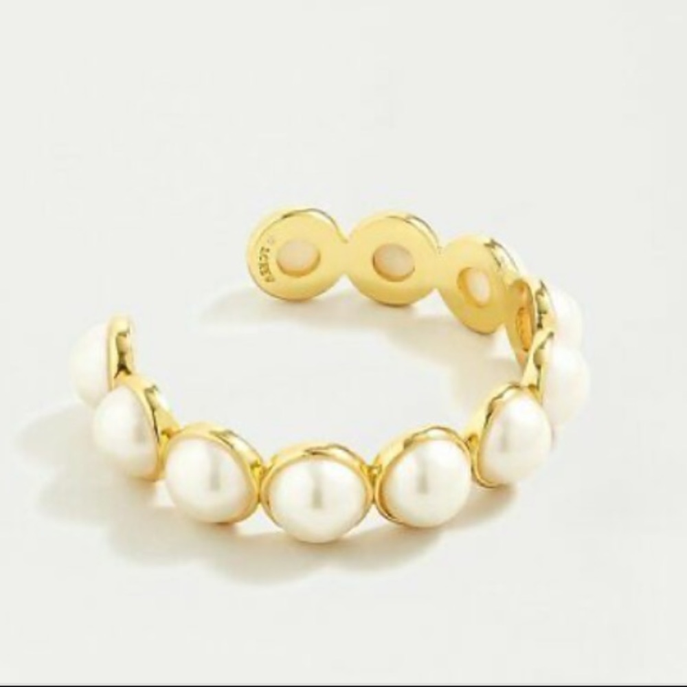 NWT RARE minimalist luxury J. Crew faux pearl Gumdrop Cuff Bracelet